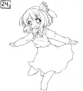 線画ルーミア 線画ルーミア