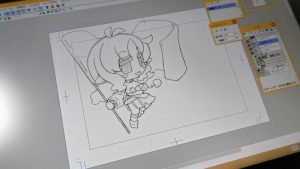 ペン入れ中